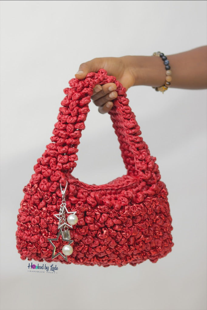 ‘Lizzy’ Crochet bag - Pepper Red! (Large)