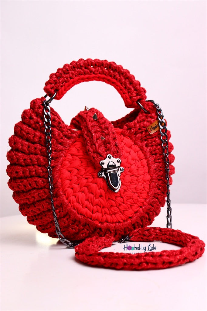 Custom mix "Fola" Spikes bag in Glitter Red