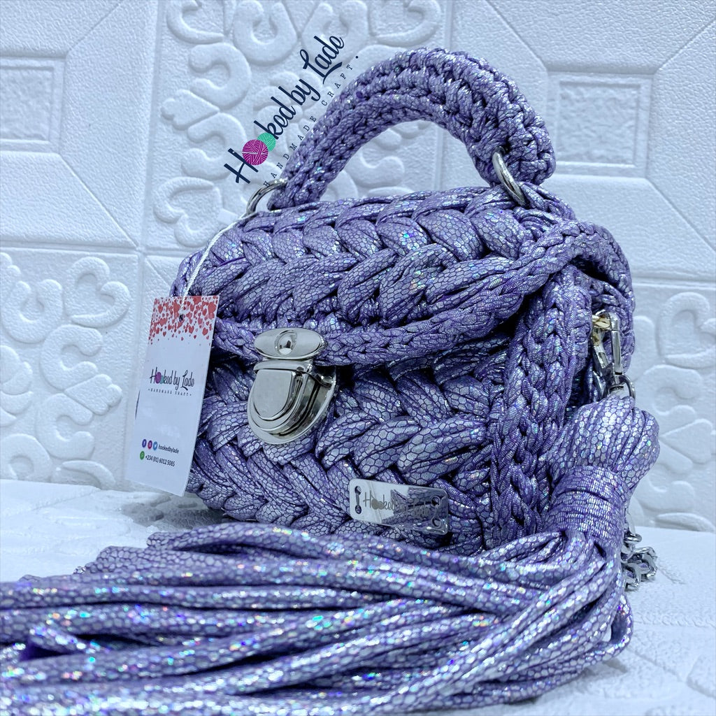 Blue Snake Crochet Bag | Periwinkle Snake Crochet Bag | Hooked by Lade