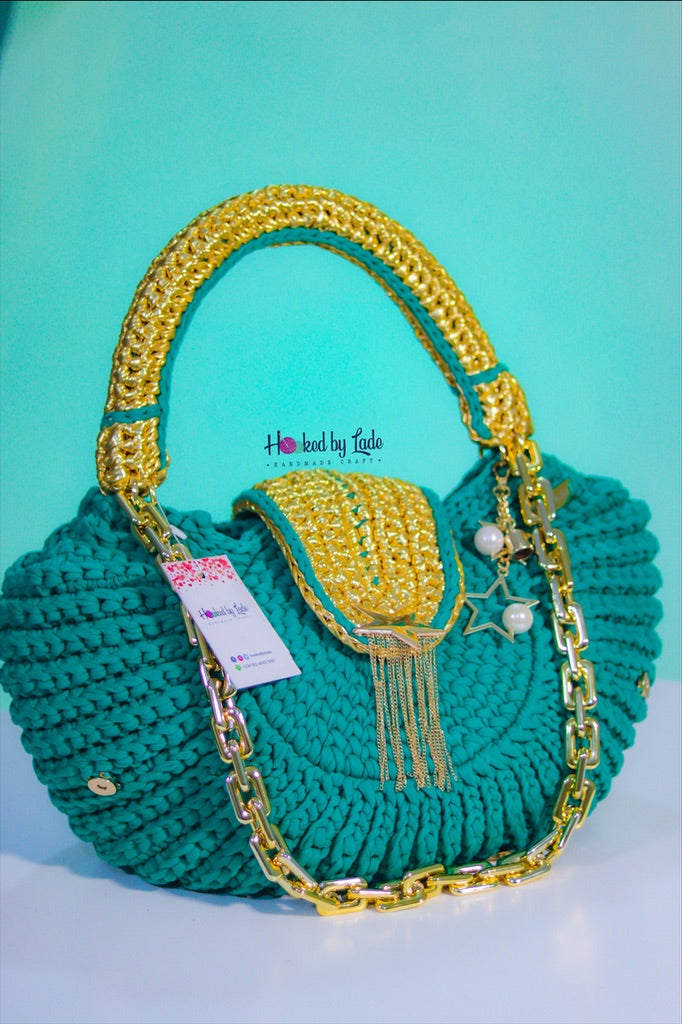 'Fola' XXXL in Goldish Tiffany Green