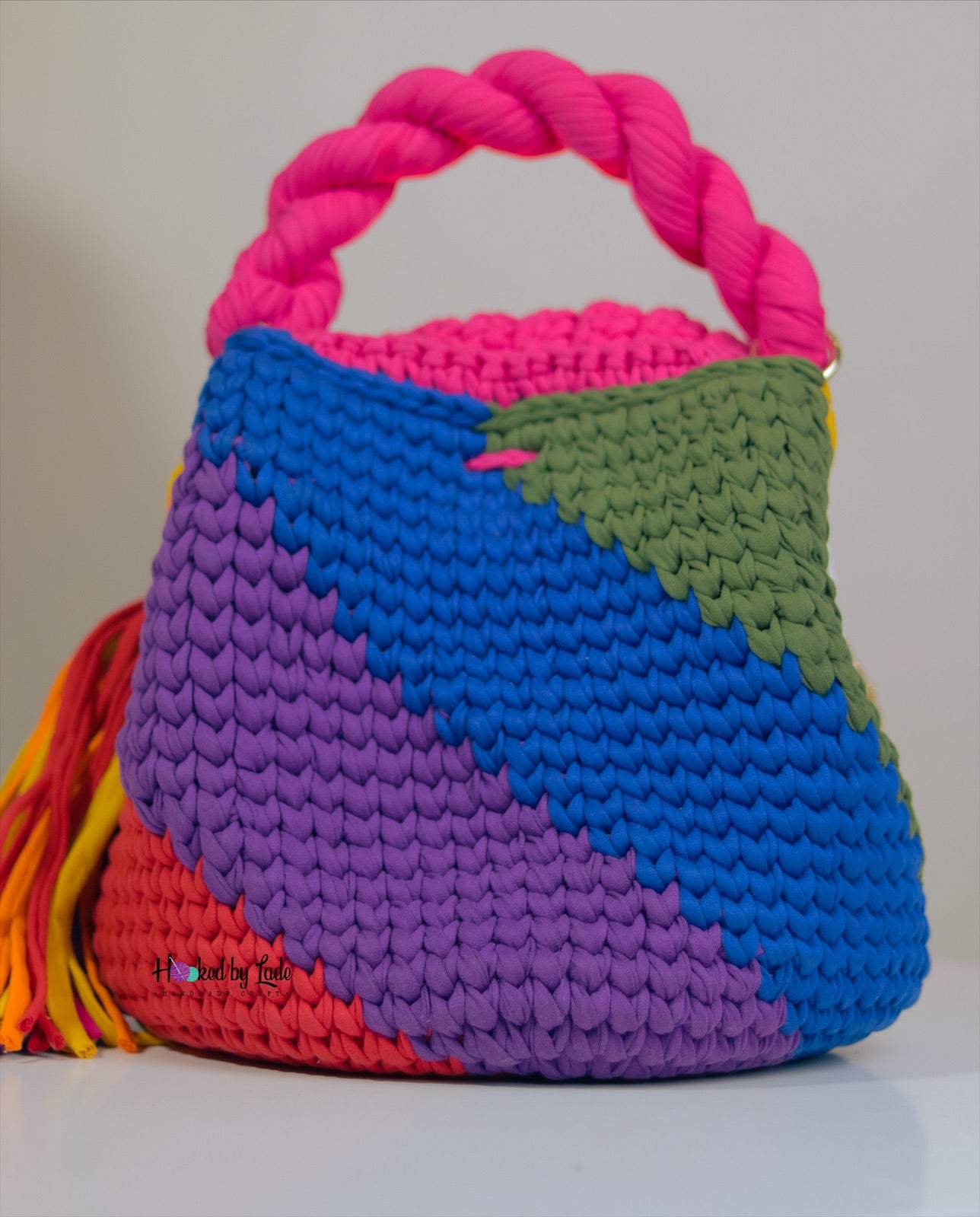 ‘Nana’ rainbow bucket bag (covered version)