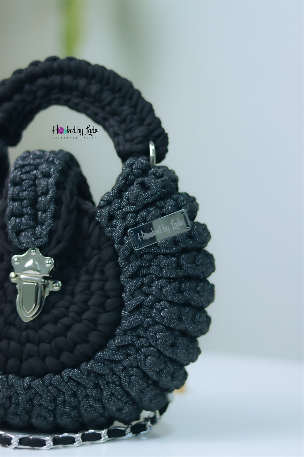 'Fola' Spikes in Black/Glitter black Mix