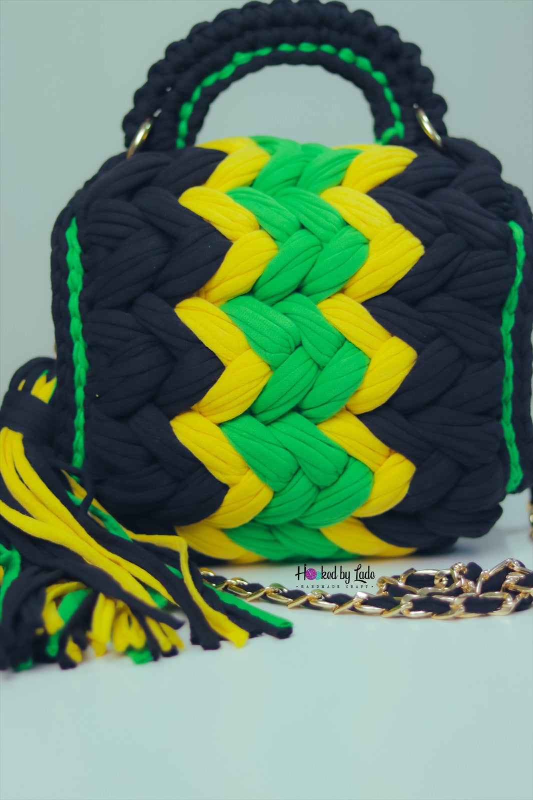 Jamaican flag themed ‘Comfort’ Crochet bag