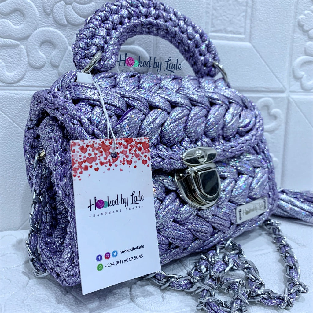 Blue Snake Crochet Bag | Periwinkle Snake Crochet Bag | Hooked by Lade