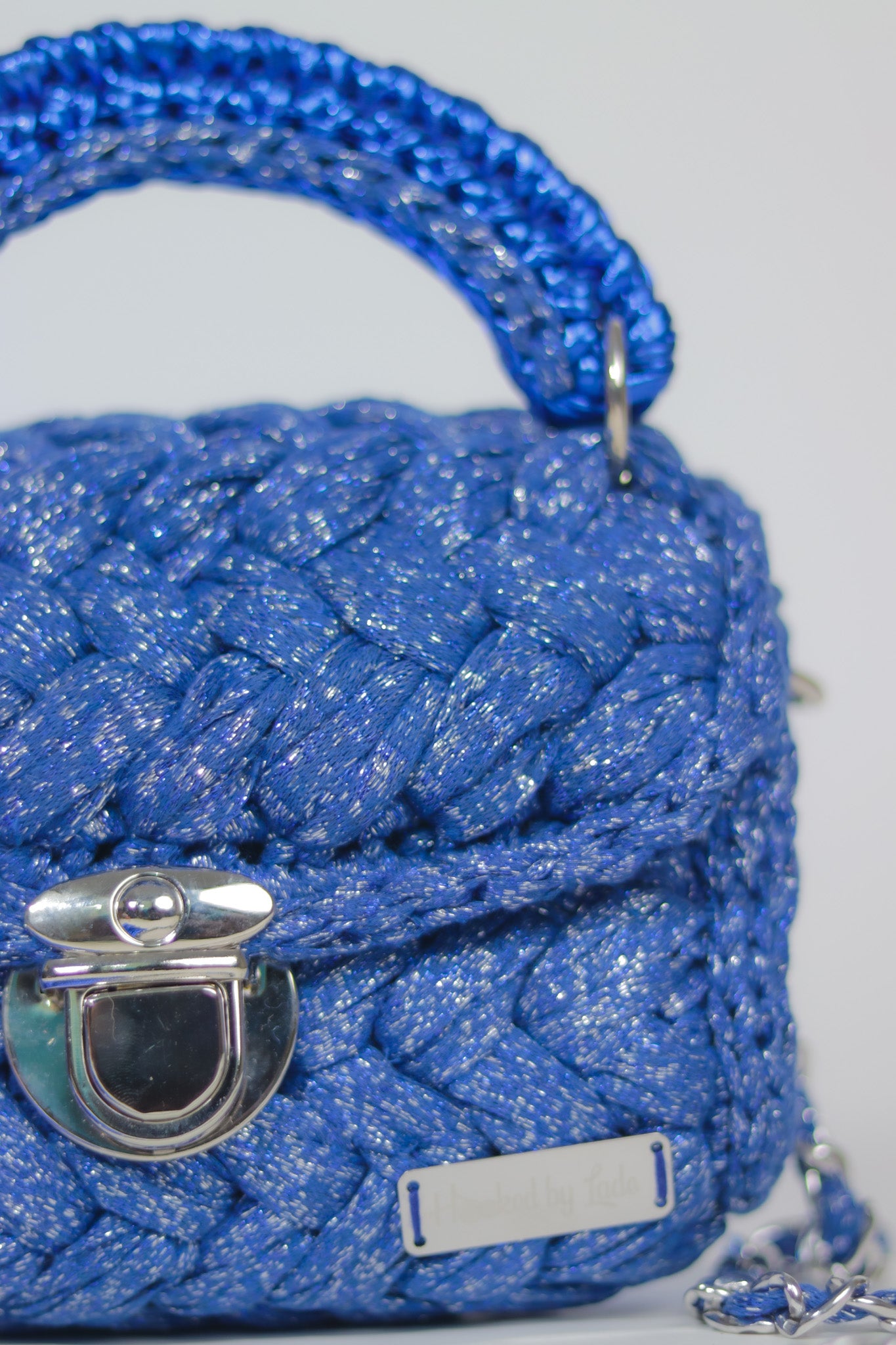 Glittery Royal Blue Crochet Bag - MIDI affair