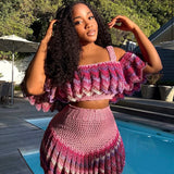 Bubblegum pink ‘Damilola’ set + VJ beaded cap