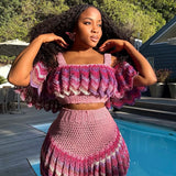 Bubblegum pink ‘Damilola’ set + VJ beaded cap