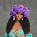 Complete 'Damilola' beaded crochet set  (Top, Skort, Ruffled hat)