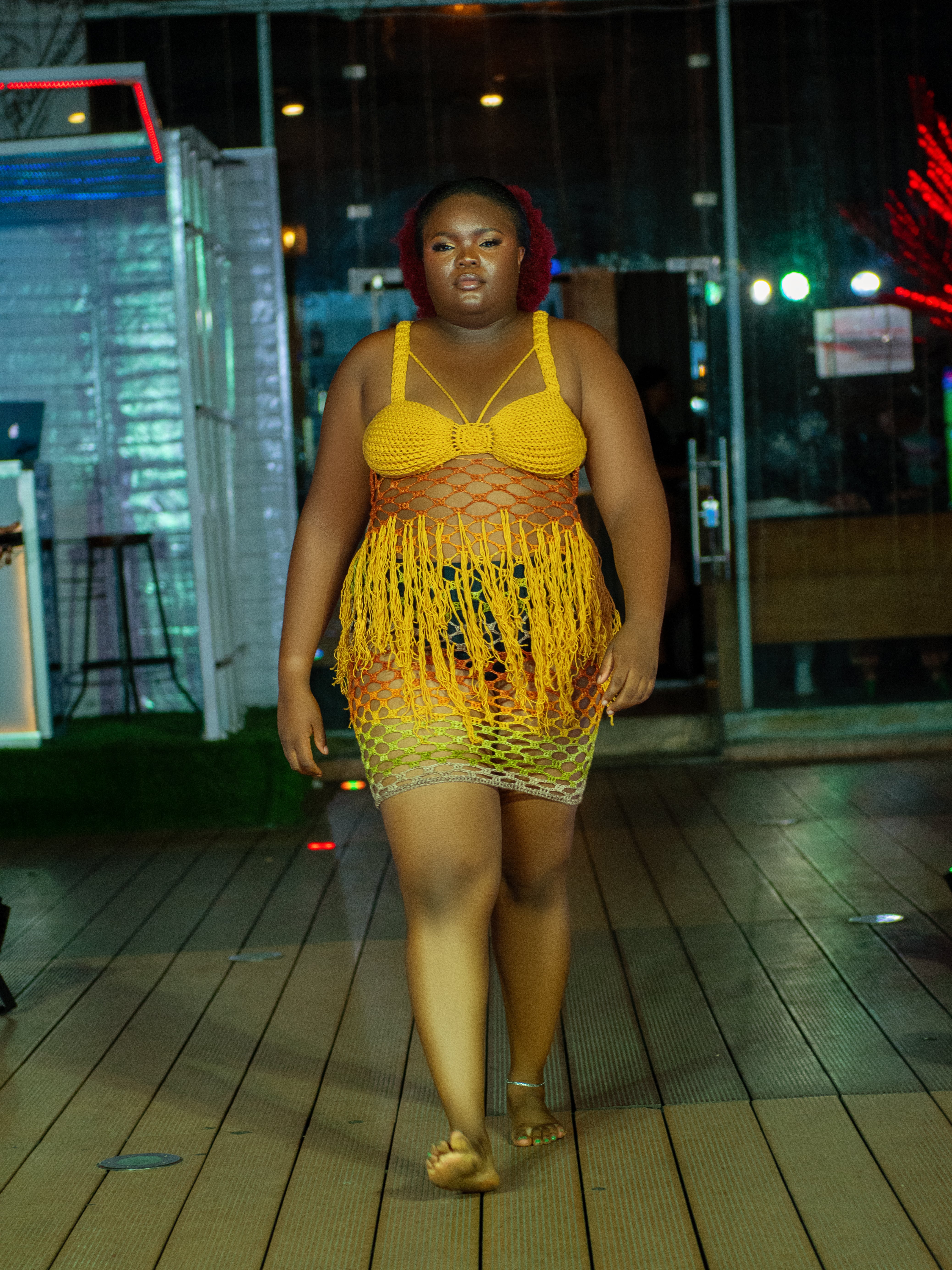 Mustard on sale fringe dress