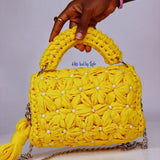 'Ladun' pearly bag in Sunlight yellow