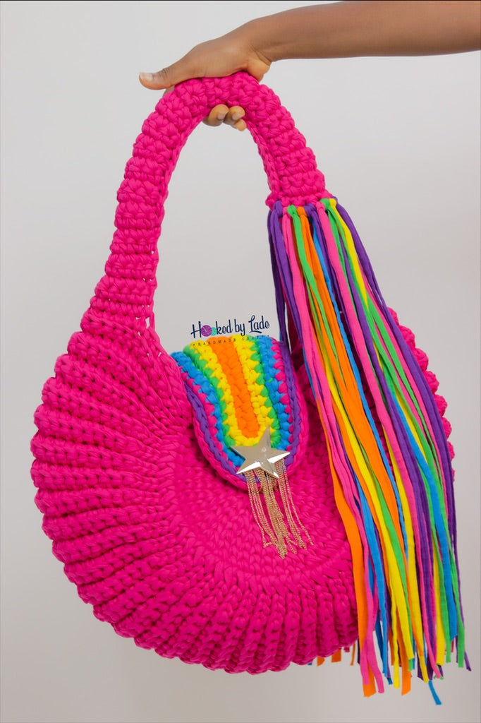 'Fola' XXXL in Hot Pink and Rainbow
