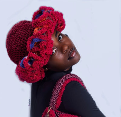 Cherry ruffled Hat (hat only)