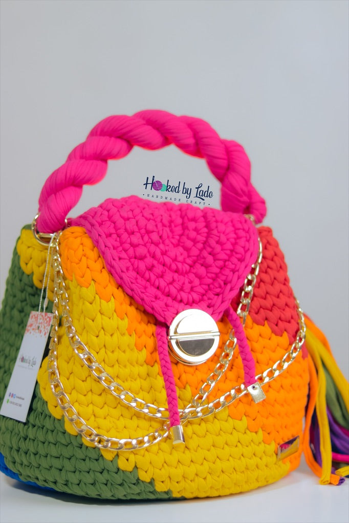 ‘Nana’ rainbow bucket bag (covered version)