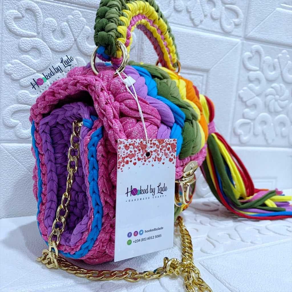 ‘Comfort’ Rainbow Crochet bag