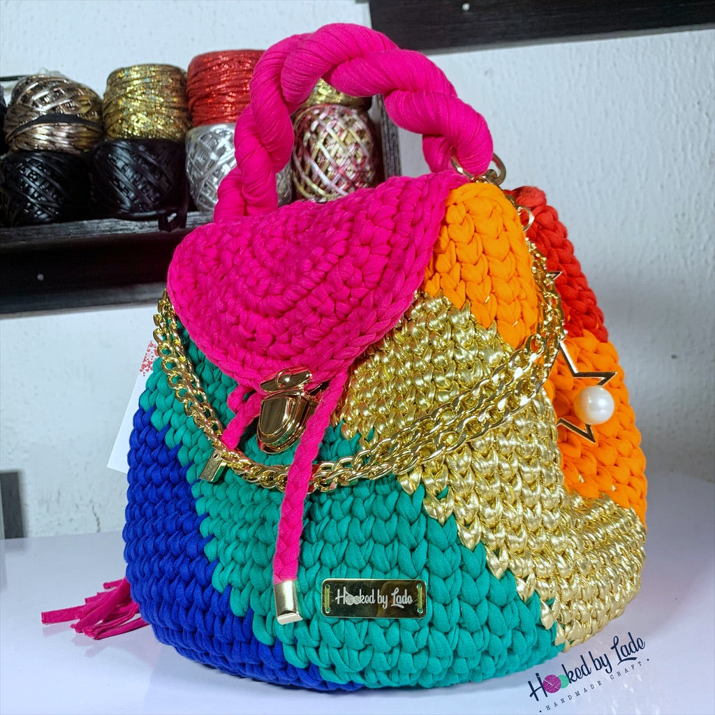 Covered version: 'Nana' Multicolored bucket bag