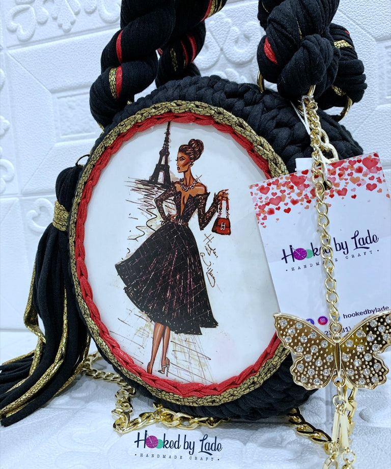 Black Crochet Bag | Stylish Crochet Bag | Hooked by Lade
