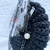 Custom mix "Fola" Spikes bag in Grey Swirl