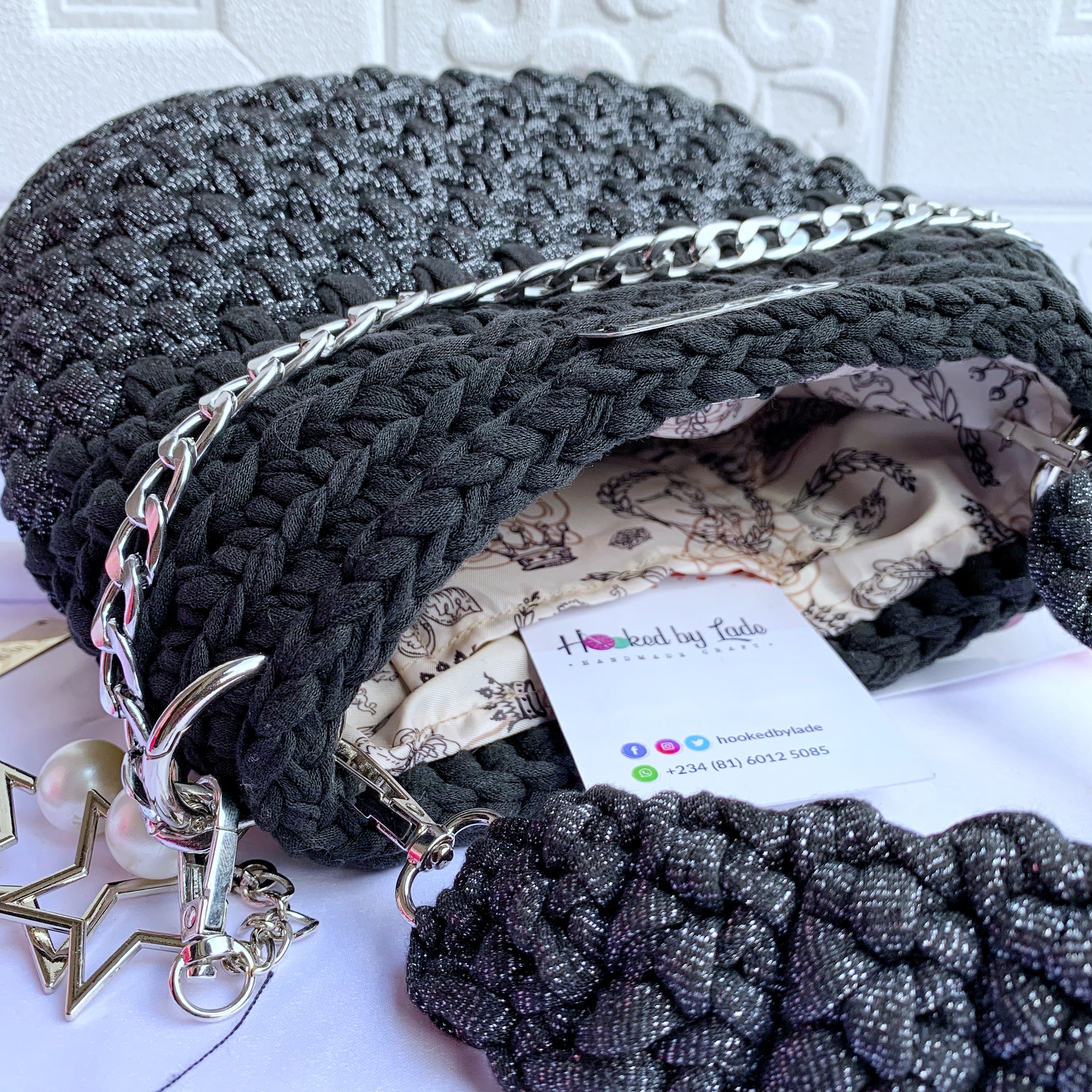 Bella crochet bag (Black Mix)