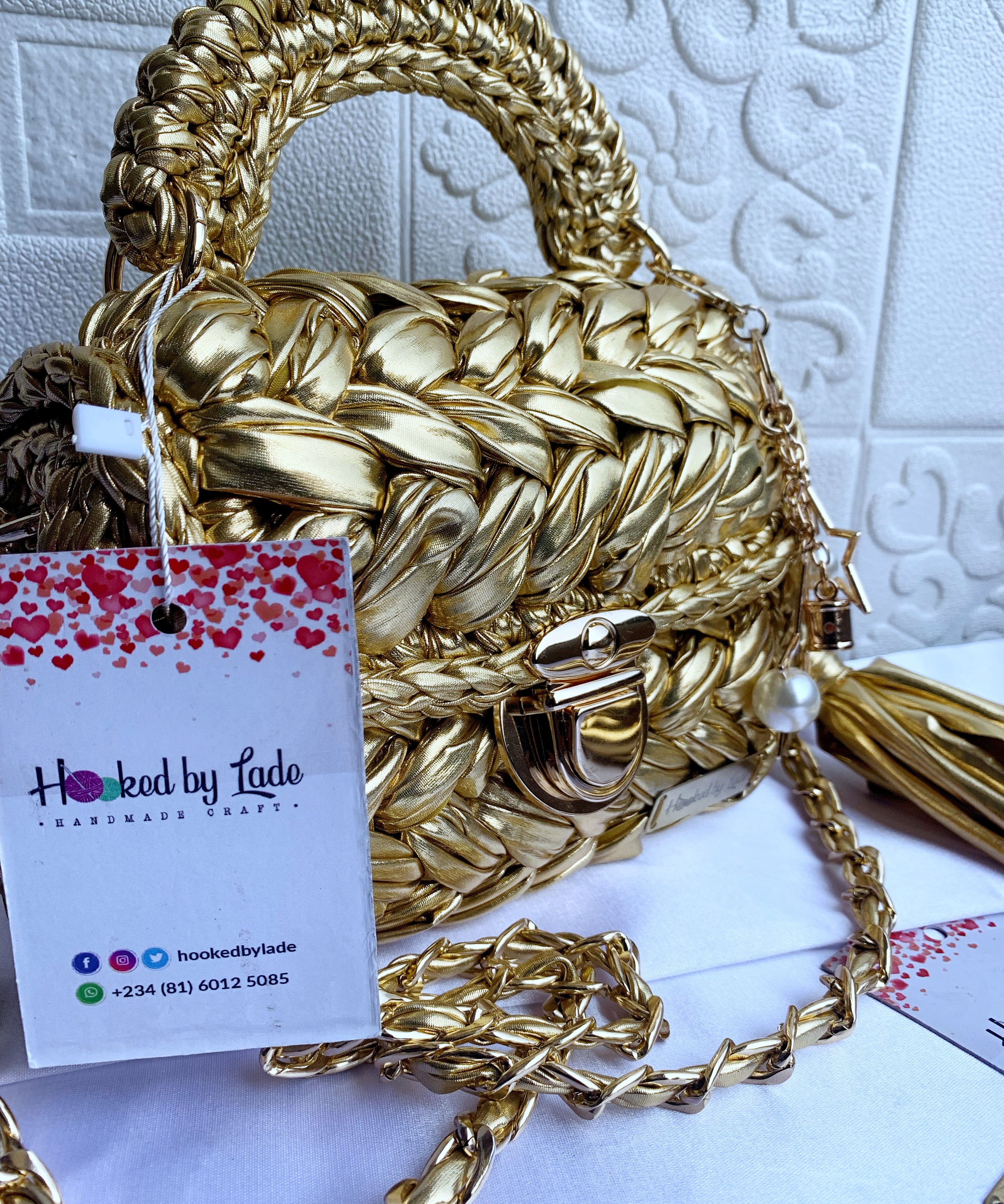 Metallic Crochet Bag | Leather Crochet Bag | Hooked by Lade