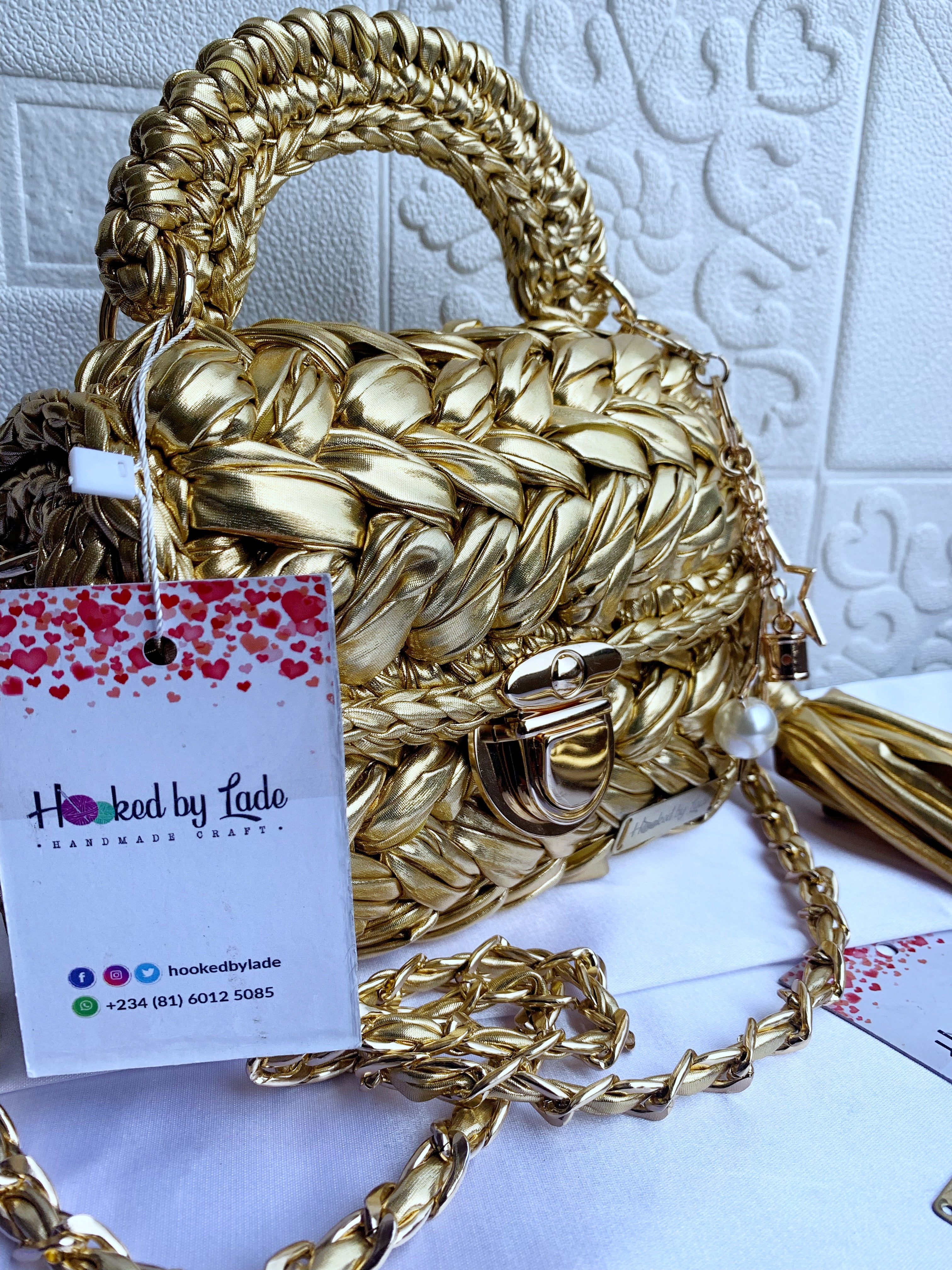 Metallic Crochet Bag | Leather Crochet Bag | Hooked by Lade