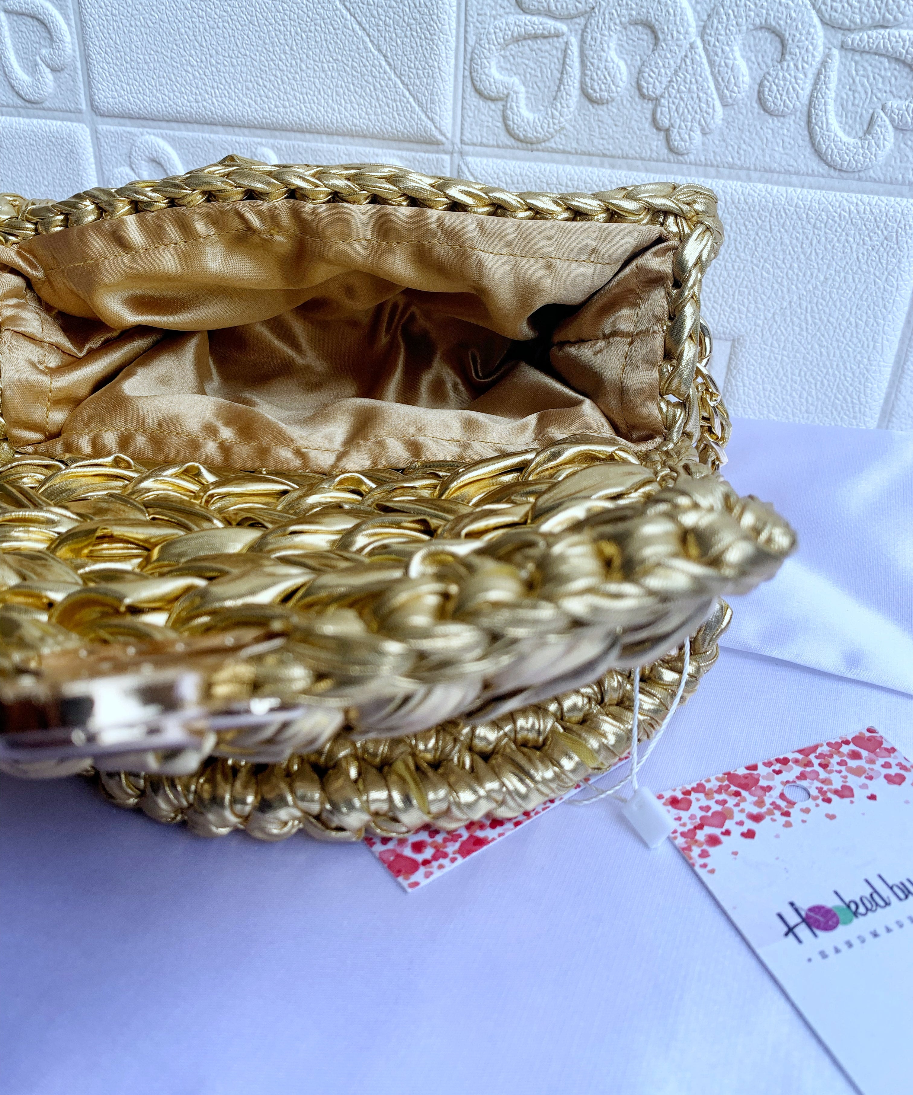 Metallic Crochet Bag | Leather Crochet Bag | Hooked by Lade