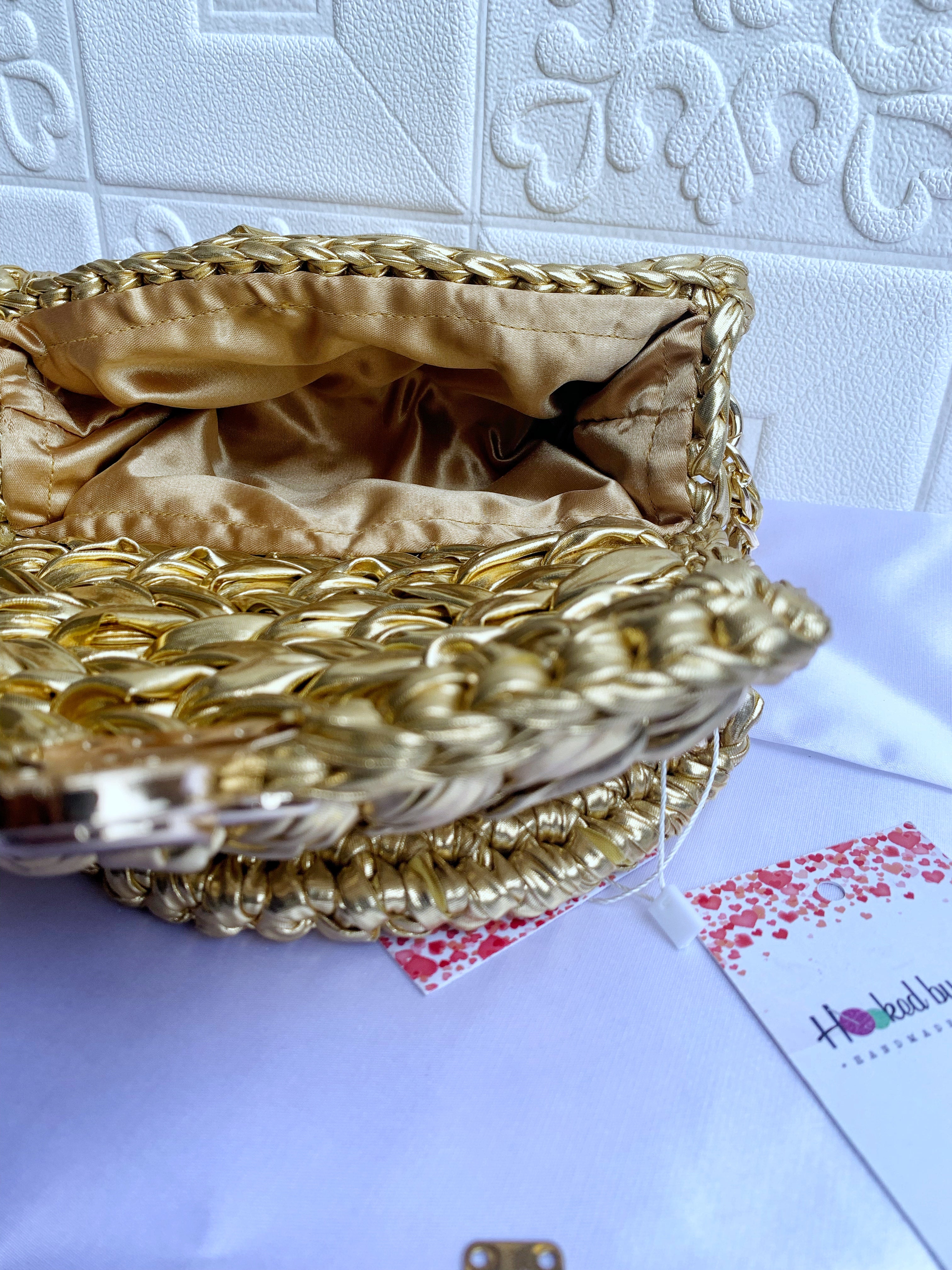 Metallic Crochet Bag | Leather Crochet Bag | Hooked by Lade