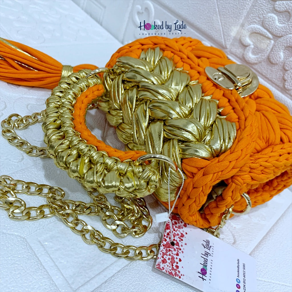 Crochet Bag with Tassel | Double Tone Crochet Bag | Hooked by Lade